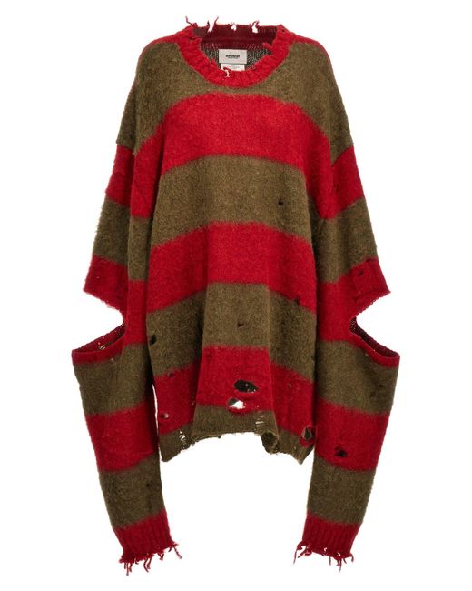 Doublet Red Striped Sweater for men