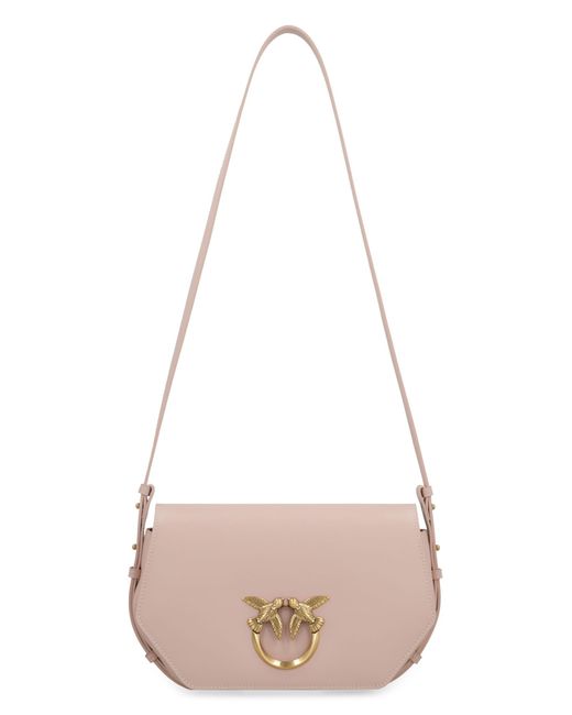 Pinko Love Click Exagon Classic Leather Bag in Natural | Lyst