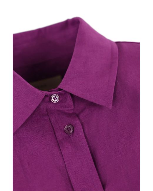 Weekend by Maxmara Purple Eureka Linen Shirt