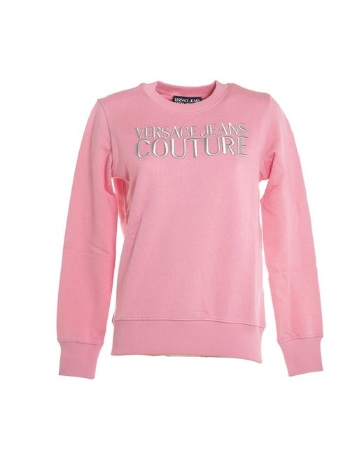 Versace Jeans Couture Logo Embro Cotton Fleece Brushed in Pink | Lyst