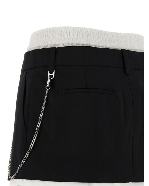 Alexander Wang Black 'Pre-Styled Pleated W/Chain' Skort