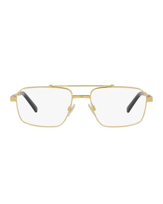 Dolce & Gabbana Metallic Eyeglasses Rectangle Full Rim, Frame And Clear Demo Lenses Lens Dg134502 for men