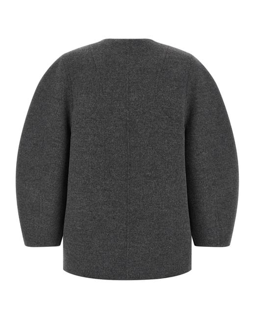 Fendi Gray Blouson Cocoon Puffer Jackets
