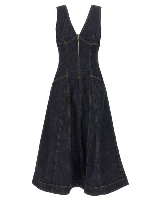 Self-Portrait Blue Denim Midi' Dress