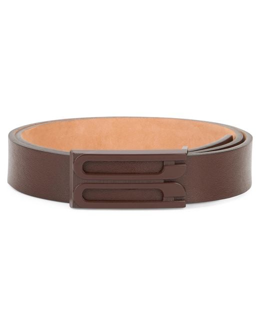 Victoria Beckham Gray Leather Belt B Frame