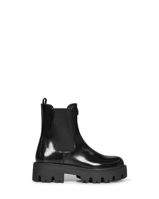 Prada Black Calzature Brushed Leather Ankle Boots