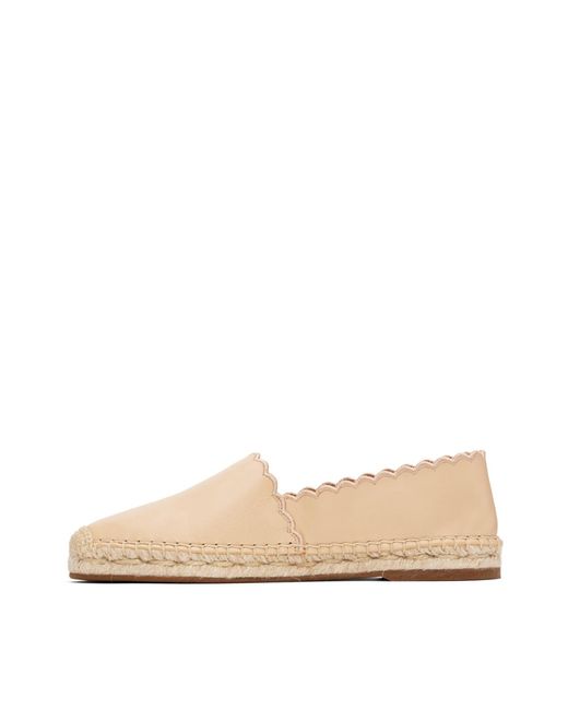 Chloé Natural Pary Scalloped Espadrilles Shoes Flats