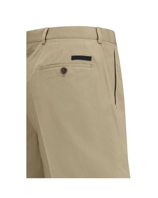 Prada Green Cotton Bermuda Shorts for men