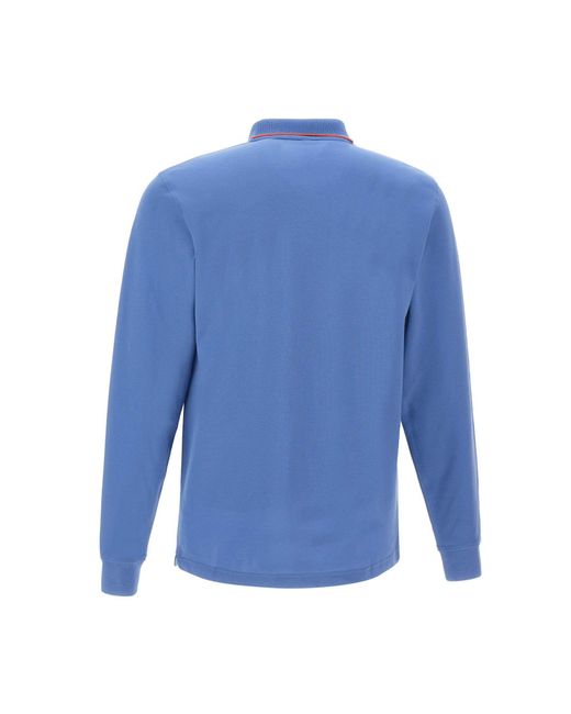 Sun 68 Blue Small Stripes Polo Shirt Cotton for men