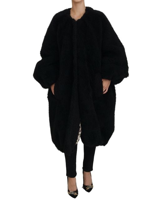 Dolce & Gabbana Black Elegant Cashmere Blend Overcoat Jacket
