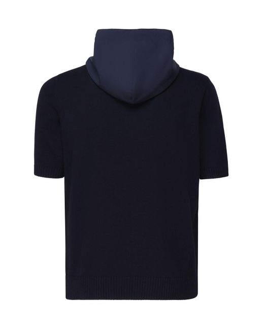 Eleventy Blue Hooded Sweater for men