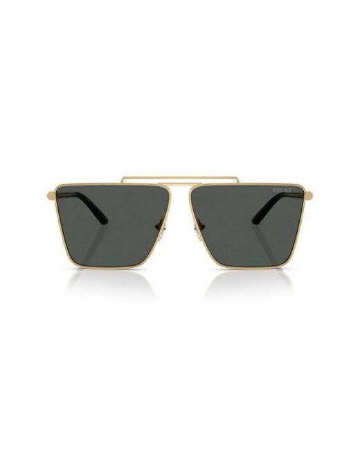 Versace Gray Sunglasses Square Full Rim, Frame And Dark Lens Ve2266100287 for men