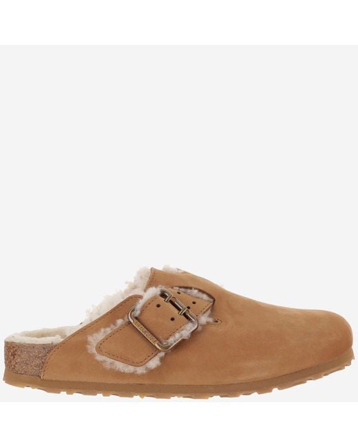 Birkenstock Brown Boston Sandals With Shearling