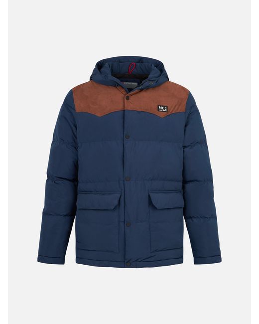 Mc2 Saint Barth Blue Baxter Hooded Down Jacket for men