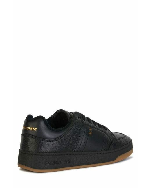 Saint Laurent Black Calf Leather Low Top Sneakers for men