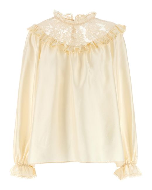 Zimmermann Natural 'Lace Billow' Blouse
