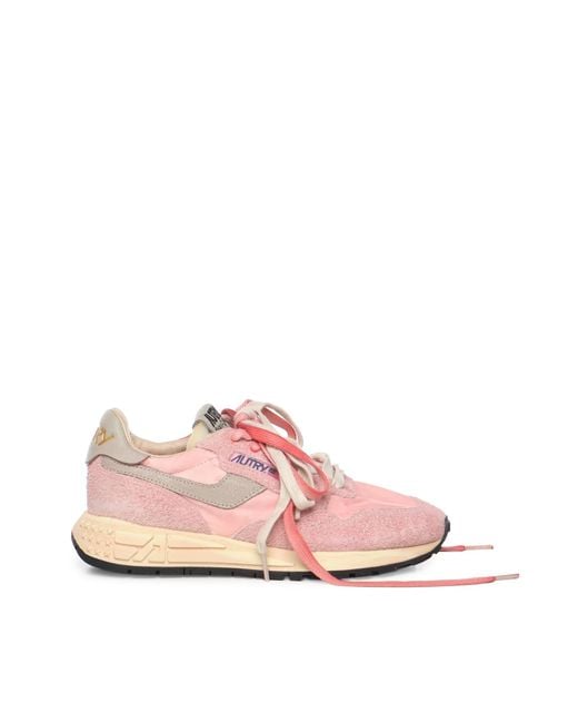 Autry Pink Reelwind Super Vintage Sneakers