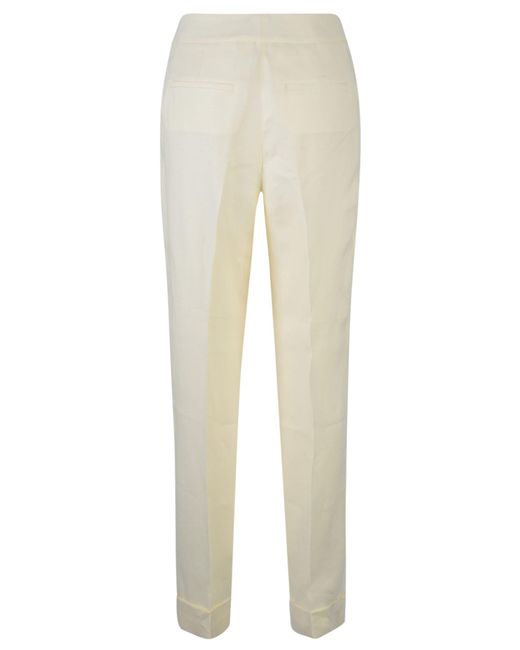 Peserico White Wrap Straight Trousers