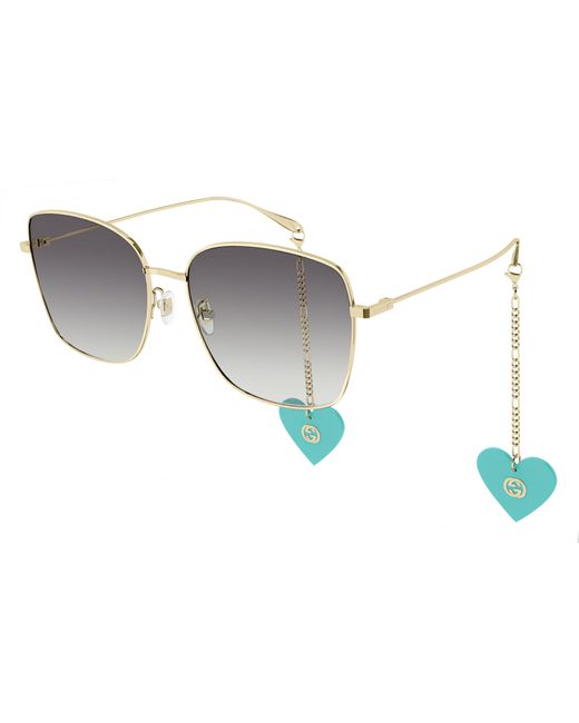 Gucci Black Square Pendant Sunglasses Gg1030Sk 003 60Mm Metal