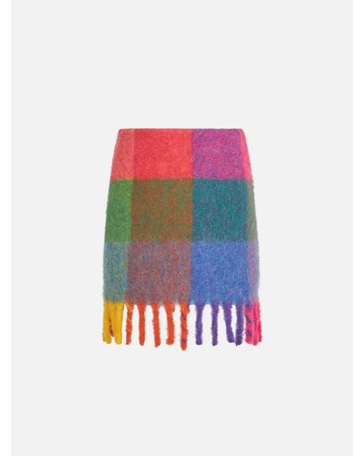 Mc2 Saint Barth White Girl Skirt With Fringes