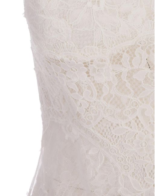 Ermanno Scervino White All-Over Lace Lingerie Dress