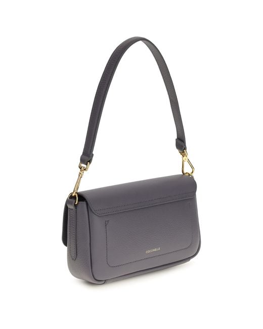 Coccinelle White C-Me Lock Medium Shoulder Bag Calf Leather Bos Taurus