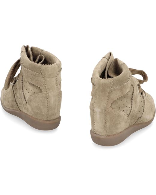 Isabel Marant Brown Wedge Sneakers Bobby Calf Leather Trainers