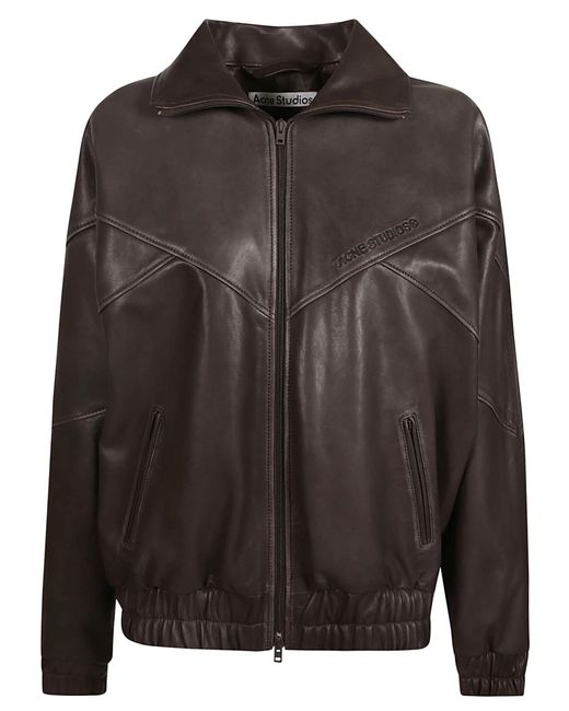 Acne Black Leather Zipped Jacket