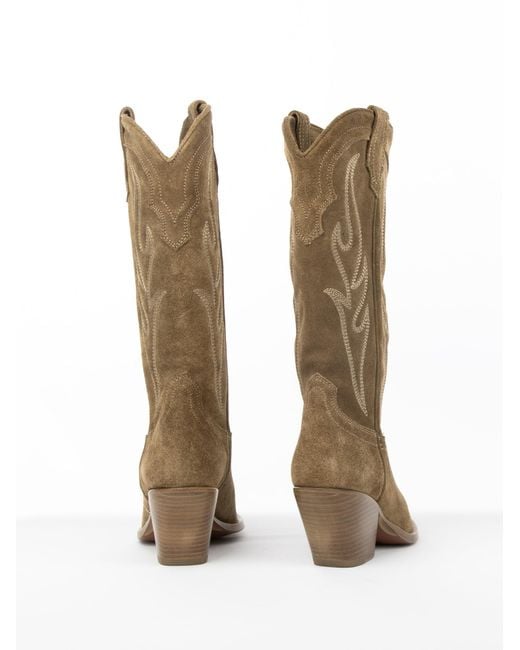 Sonora Boots Natural Santa Fe Suede Texan Boot