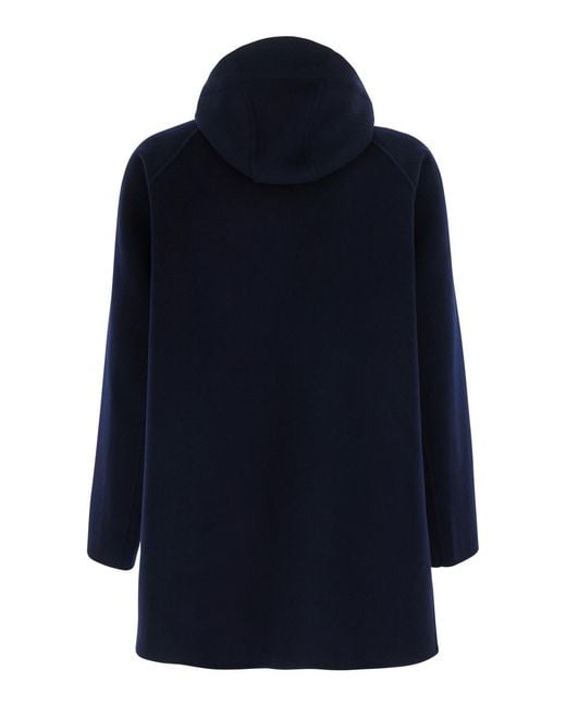 Aspesi Blue Super Doppel Jacket Wool Coat for men