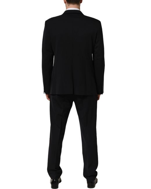 Dolce & Gabbana Black Wool Slim Fit Formal Men 2 Piece Suit for men