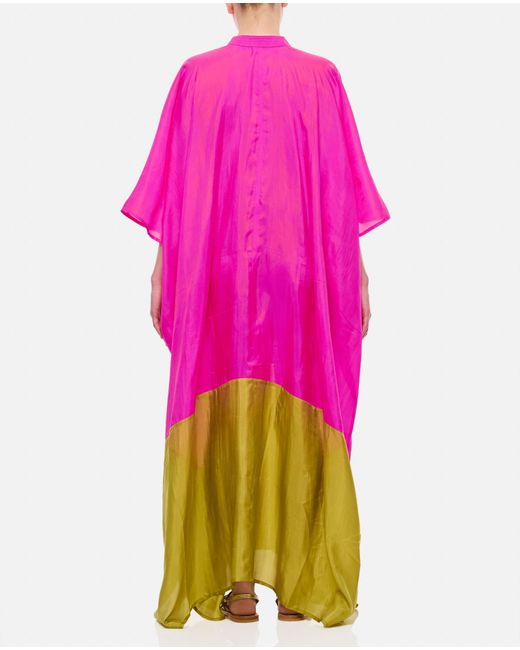 THE ROSE IBIZA Pink Silk Bicolor Tunic Dress