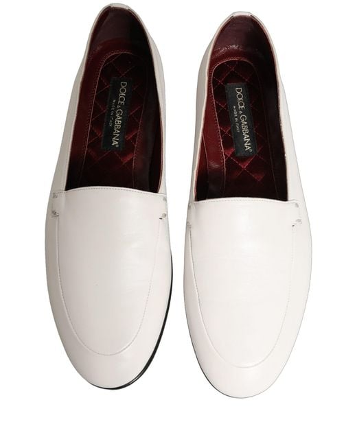 Dolce & Gabbana Brown Leather Logo Slip On Loafers Shoes for men