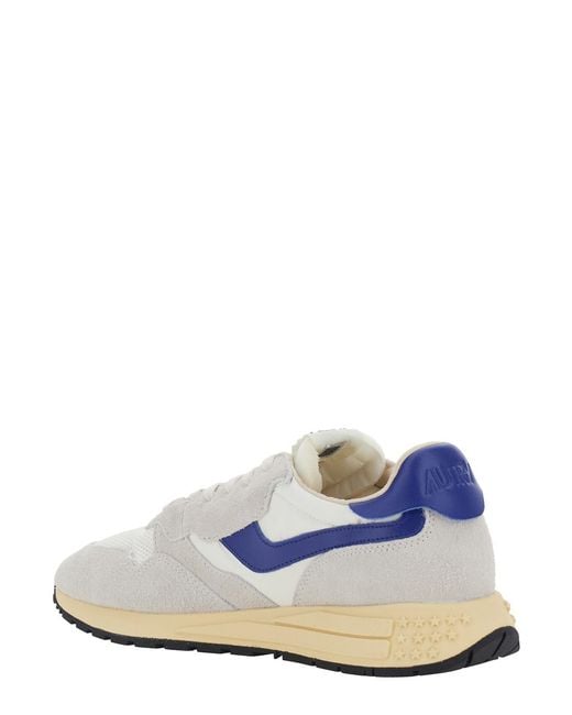 Autry White Sneakers Reelwind Leather Nylon Trainers for men