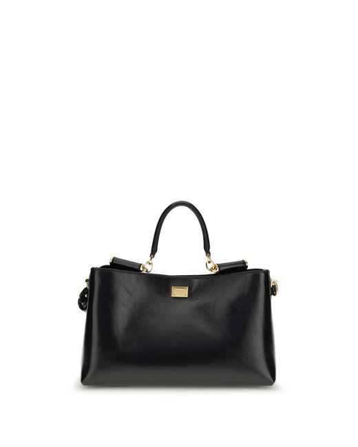 Dolce & Gabbana Black Vittoria Medium Handbag Calf Leather Bos Taurus Shoulder Bags