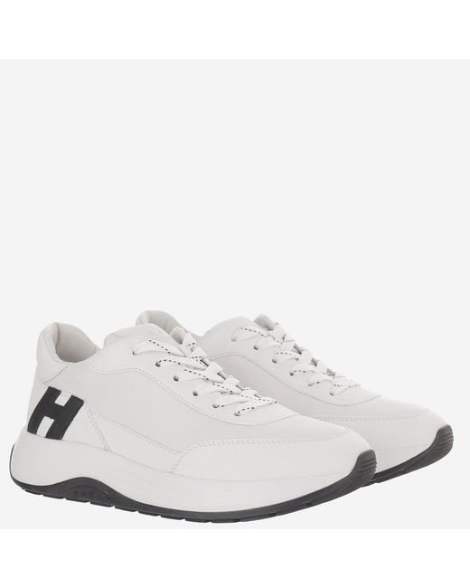 Hogan White Sneakers Hi-Light Nappa Leather Trainers for men