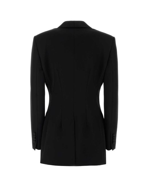 Dolce & Gabbana Black Stretch Wool Blend Blazer