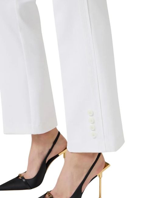 Elisabetta Franchi White Trousers Doppio Crepe Polyester