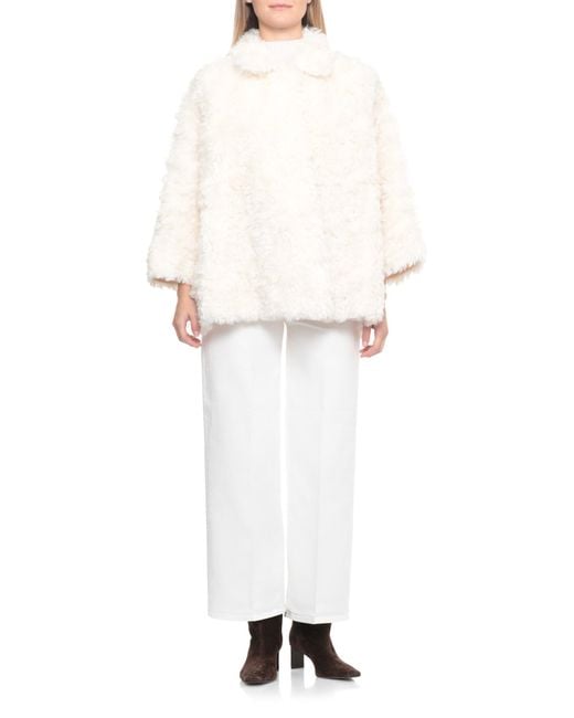 VALENTINI 1972 White Synthetic Fur Coat