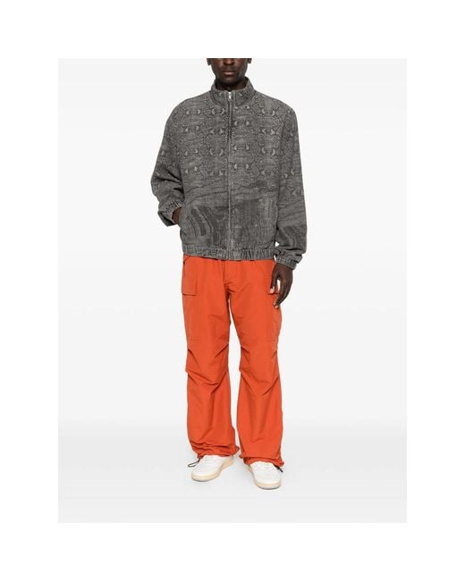 Daily Paper Gray Snake Zipped Jacket for men