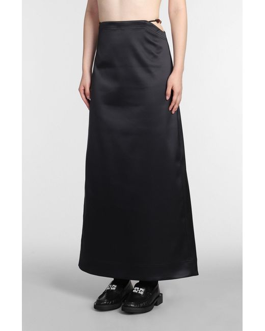 Ganni Skirt In Black Polyester