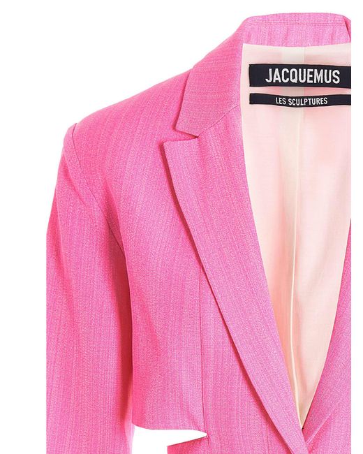 Jacquemus Pink La Robe Bari Dresses