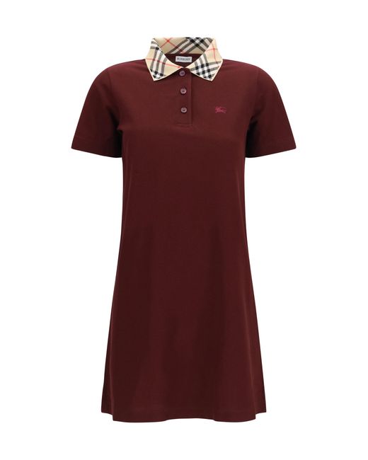 Burberry Red Polo-Style Cotton Dress