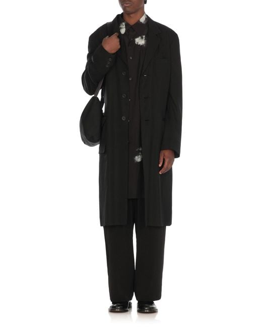 Yohji Yamamoto Black Cellulose Coat for men