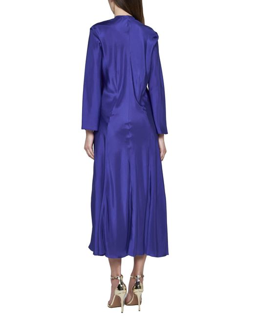 Forte Forte Blue Habutai Silk Midi Dress