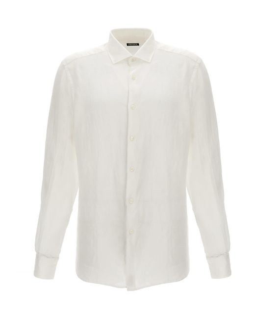 Zegna White Linen Shirt Shirt, Blouse for men