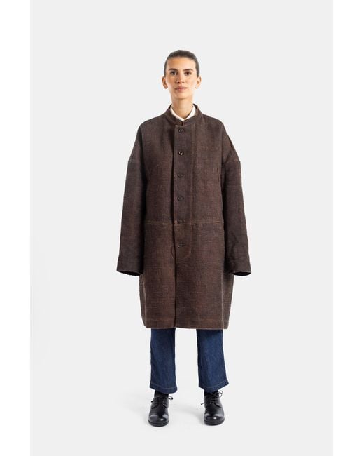 COTTLE Brown Manteau Orchestra Teinture Kakishibu Noir Coat