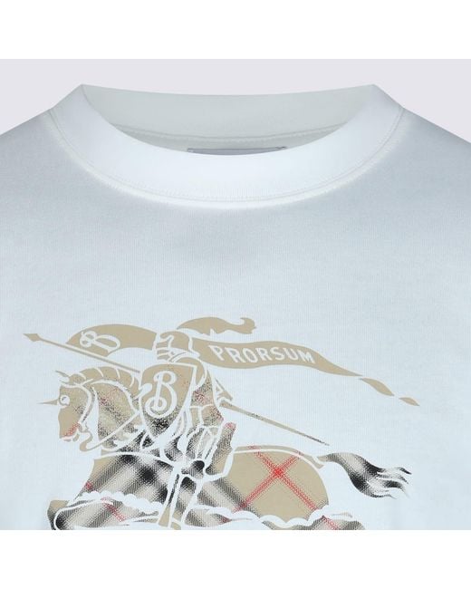 Burberry Blue Cotton T-Shirt for men
