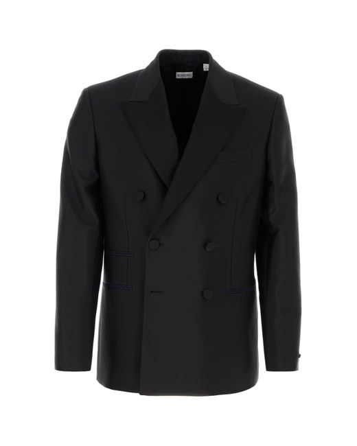 Burberry Black Wool Blend Blazer for Men | Lyst