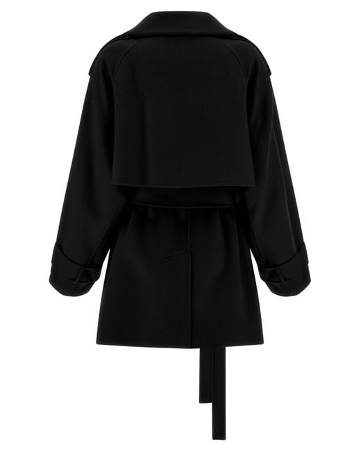 Sportmax Black 'Bouquet1234' Trench Coat